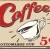 Placa metalica - Coffee 5 cents - 30x40 cm